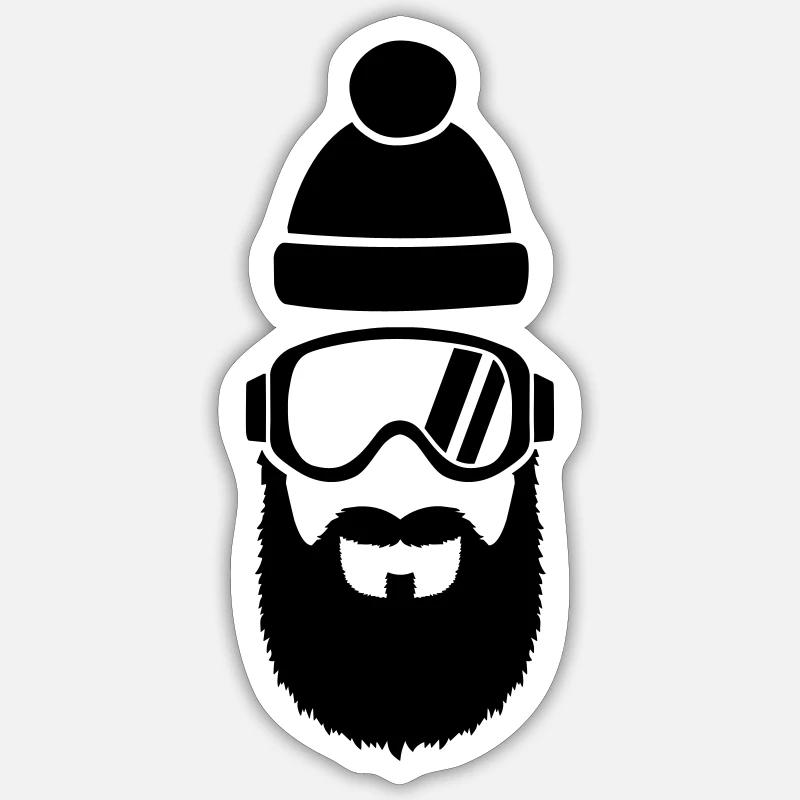 Ski - Sticker Größe S (10 x 10 cm) - Mattweiß