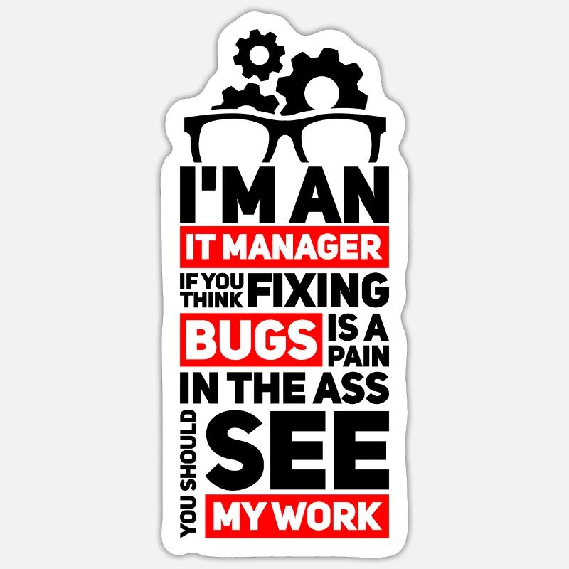 IT-MANAGER - Sticker size S (10 x 10 cm) - white matte