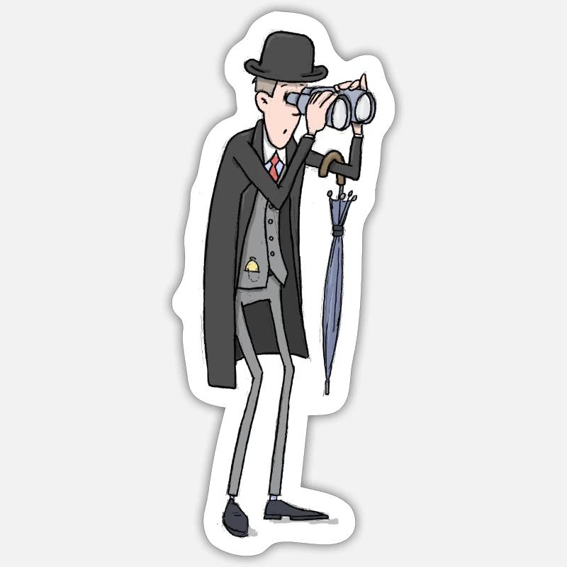 Englischer Geschäftsmann - Sticker Größe S (10 x 10 cm) - Mattweiß