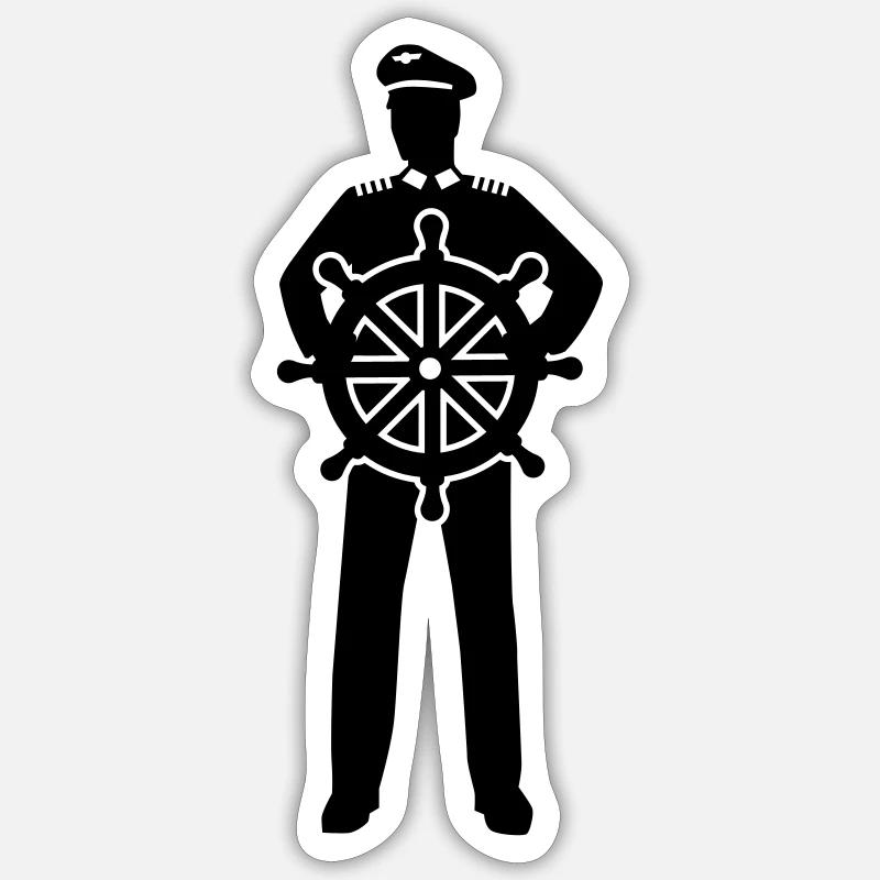 Kapitän - Sticker Größe S (10 x 10 cm) - Mattweiß