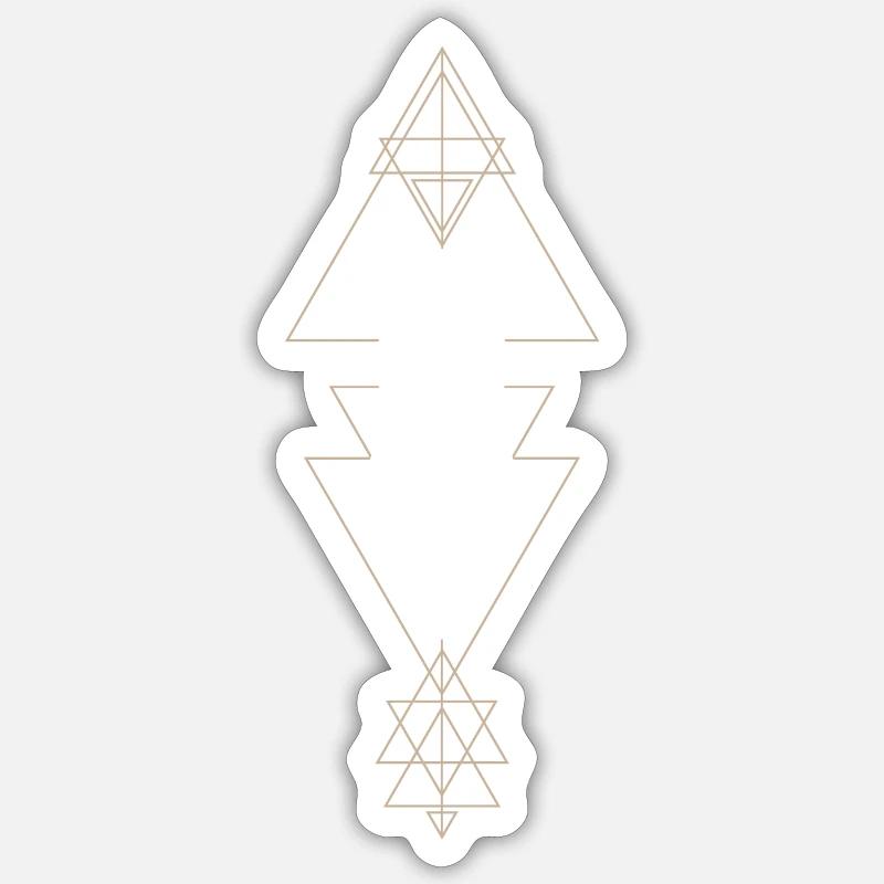 Cheval géométrique - Sticker taille S (10 x 10 cm) - blanc mat