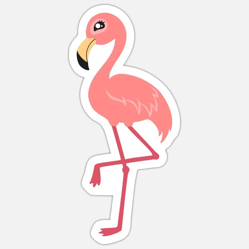 flamingo - Sticker size S (10 x 10 cm) - white matte