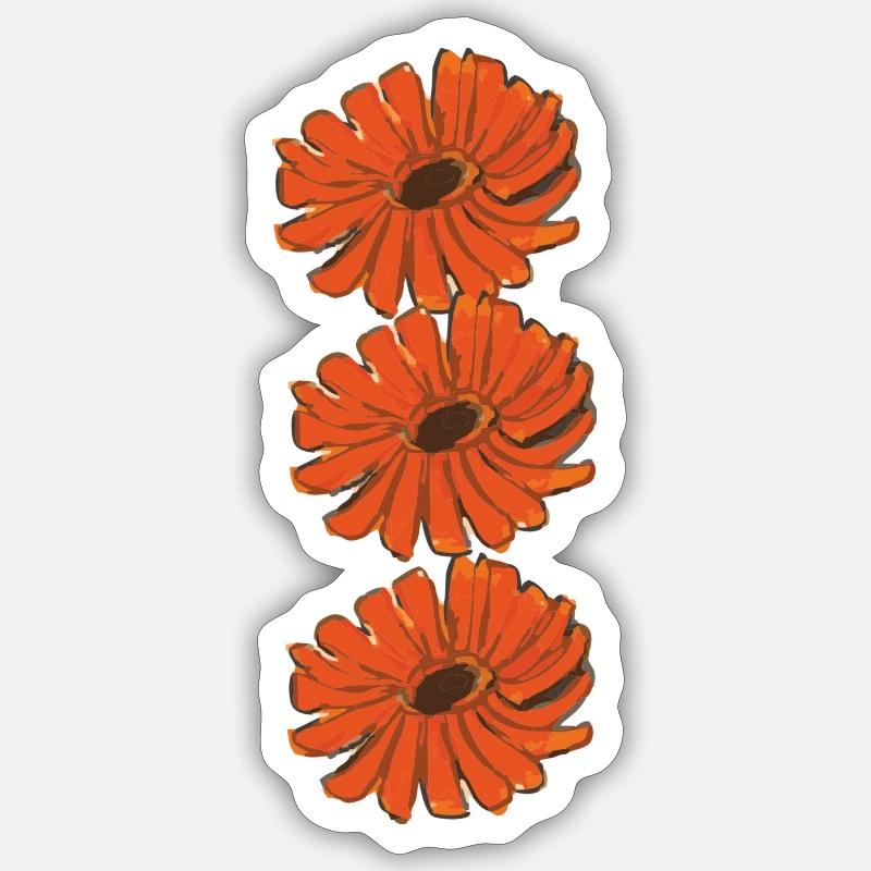 souci calendula - Sticker taille S (10 x 10 cm) - blanc mat