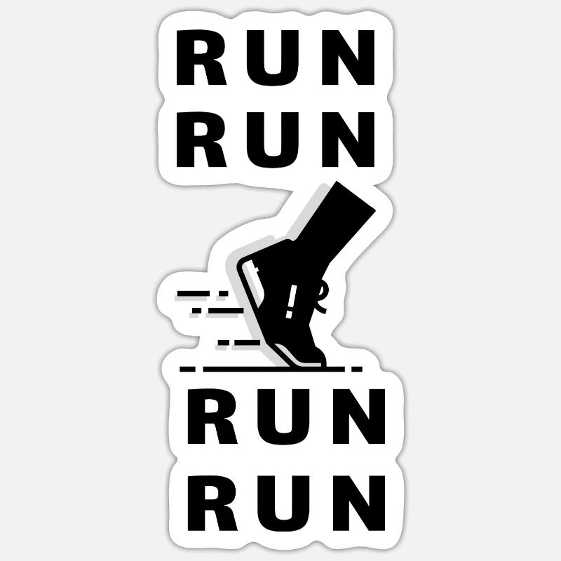 Running - Run - Sticker size S (10 x 10 cm) - white matte