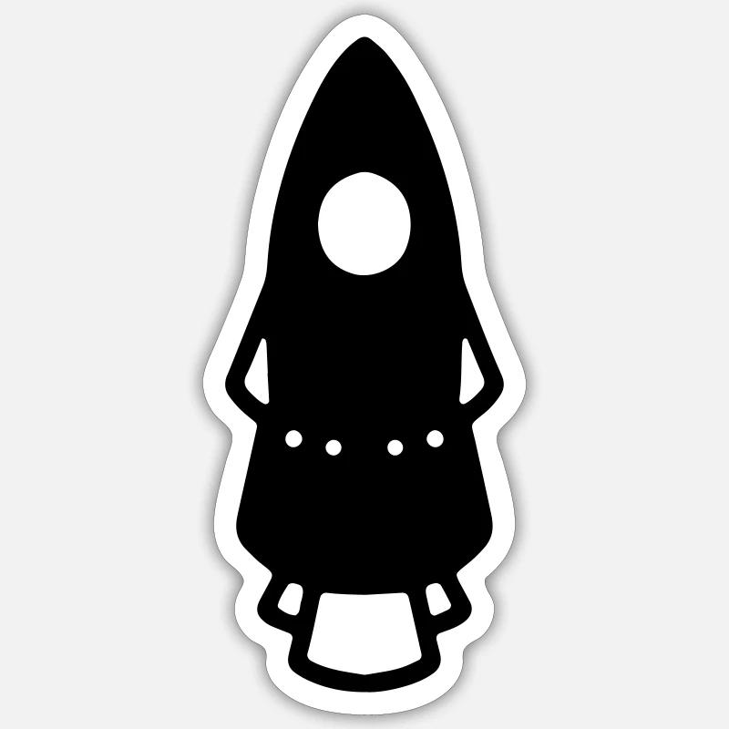 Fusée Rocket fusée - Sticker taille S (10 x 10 cm) - blanc mat