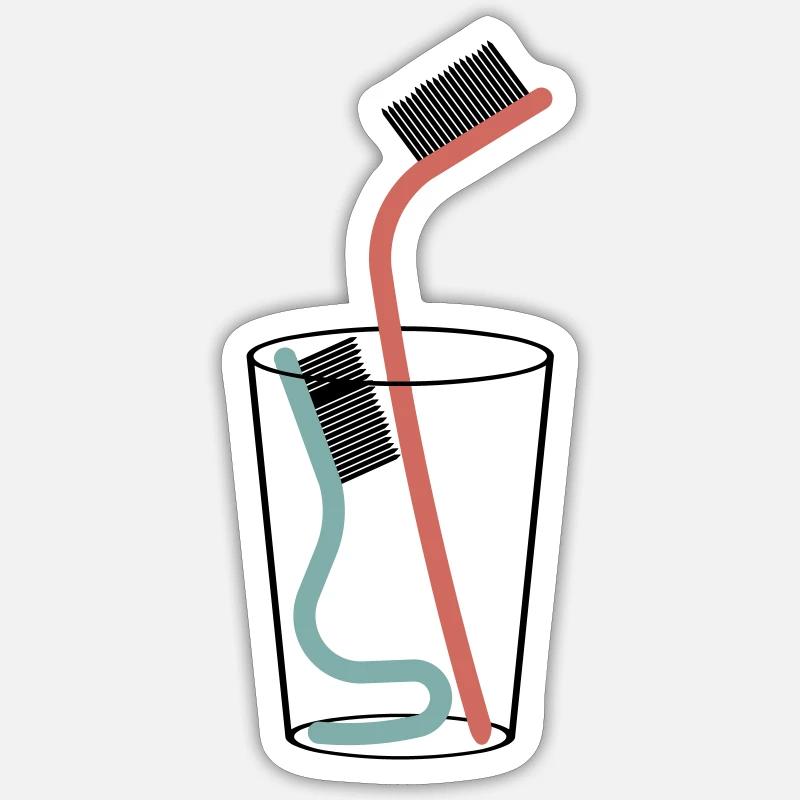 Toothbrushes Sticker size S (10 x 10 cm)