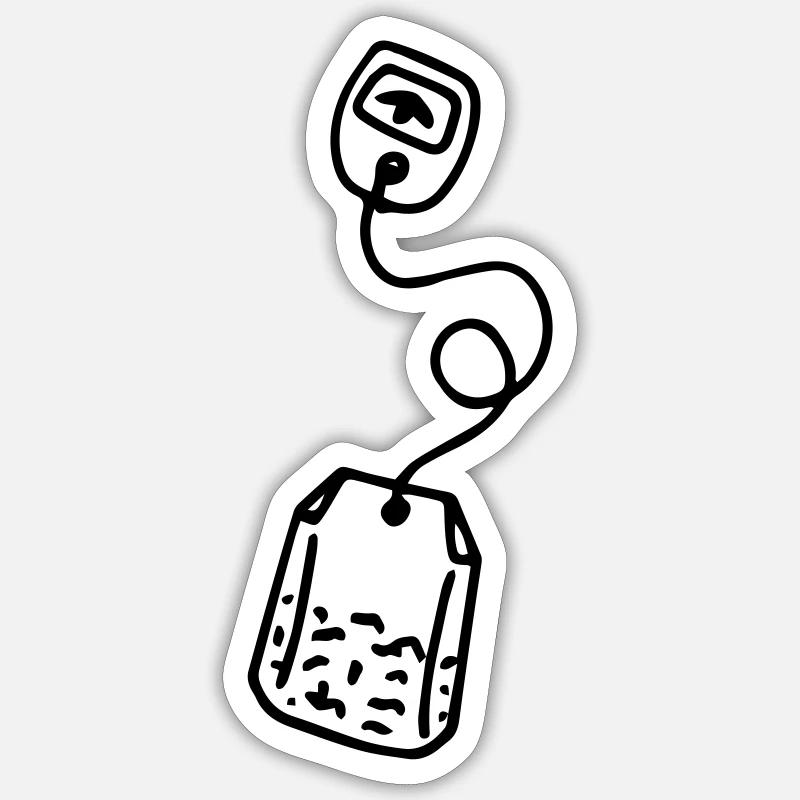 Teebeutel Tee Teetasse Teetrinker Tea Tealover - Sticker Größe S (10 x 10 cm) - Mattweiß