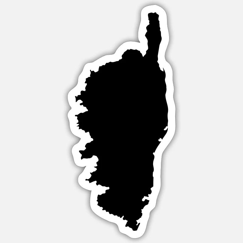 Corse - Sticker taille S (10 x 10 cm) - blanc mat