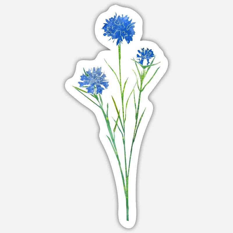 Bleuet. - Sticker taille S (10 x 10 cm) - blanc mat