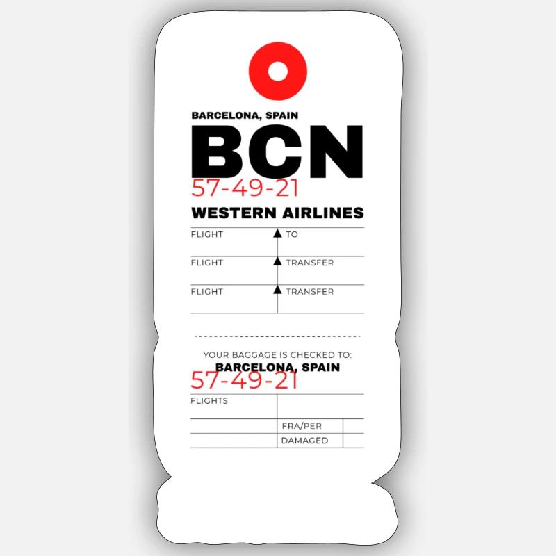 Barcelone - Sticker taille S (10 x 10 cm) - blanc mat
