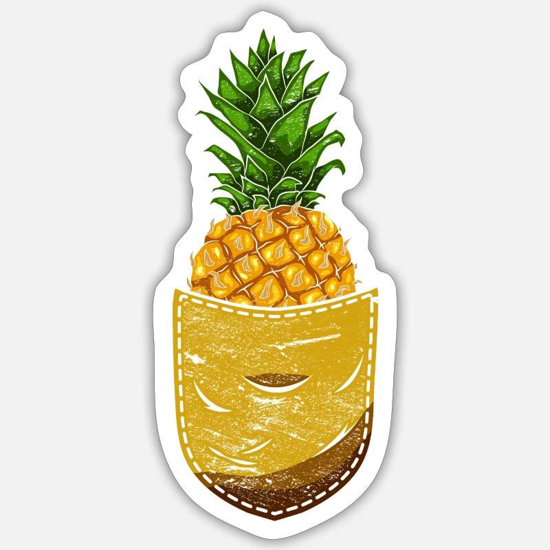 Summer Fruit Tropical Fruit Pineapple - Sticker size S (10 x 10 cm) - white matte