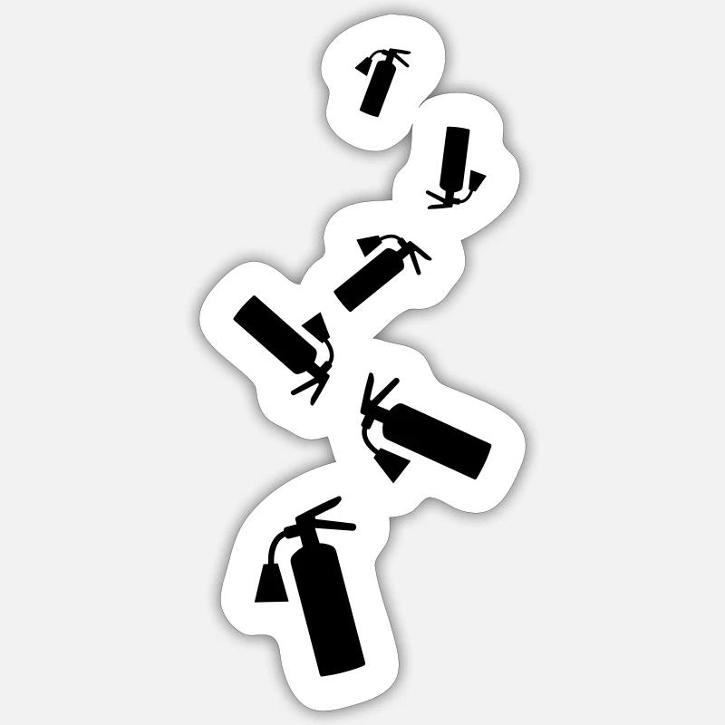 Symbole d’extincteur - Sticker taille S (10 x 10 cm) - blanc mat