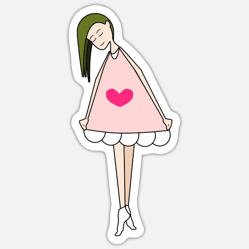Fuchsia Doll - Sticker size S (10 x 10 cm) - white matte