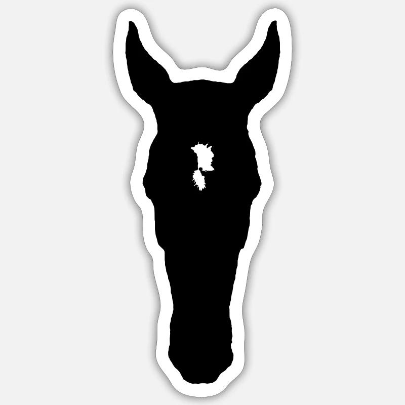 Cheval - Sticker taille S (10 x 10 cm) - blanc mat