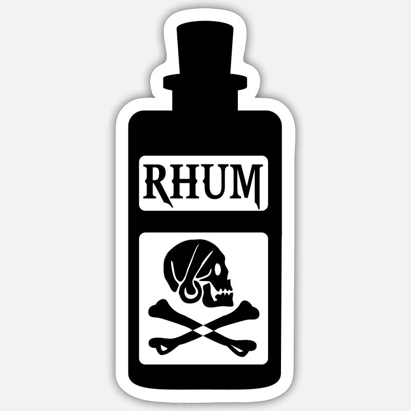 Rum - Sticker Größe S (10 x 10 cm) - Mattweiß