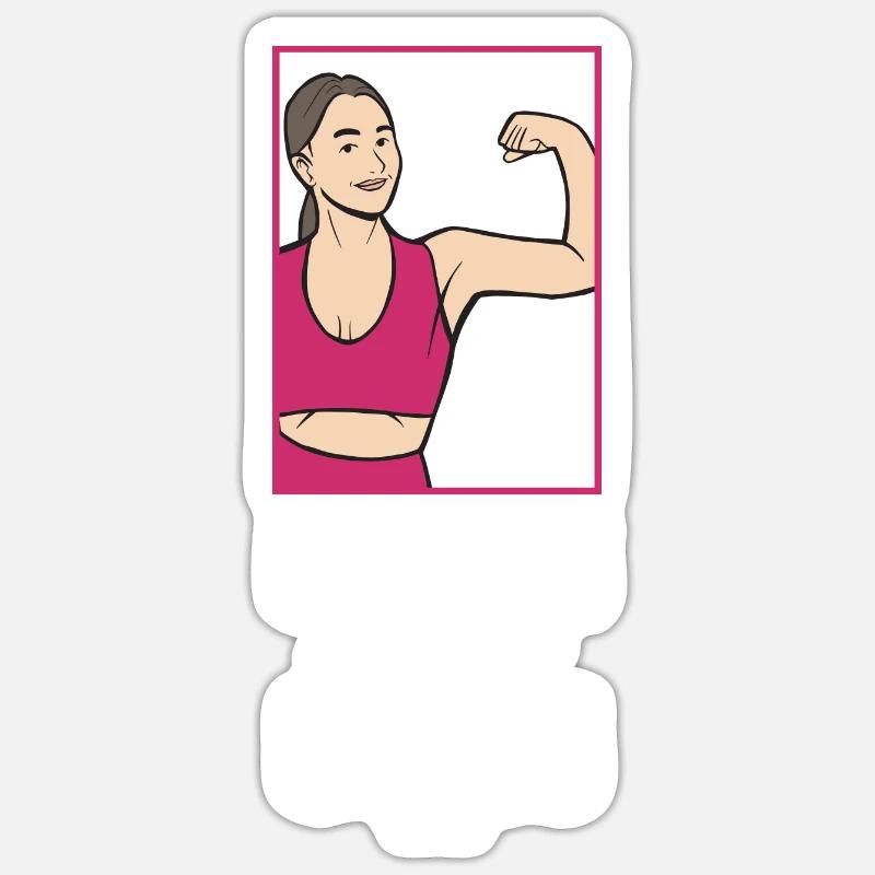 Mama Workout Strong Biceps Curling Sticker size S (10 x 10 cm)