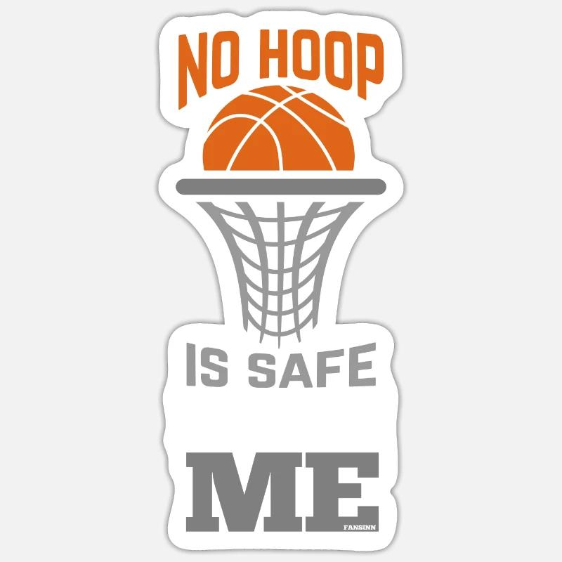 Cadeau de basket-ball - Sticker taille S (10 x 10 cm) - blanc mat