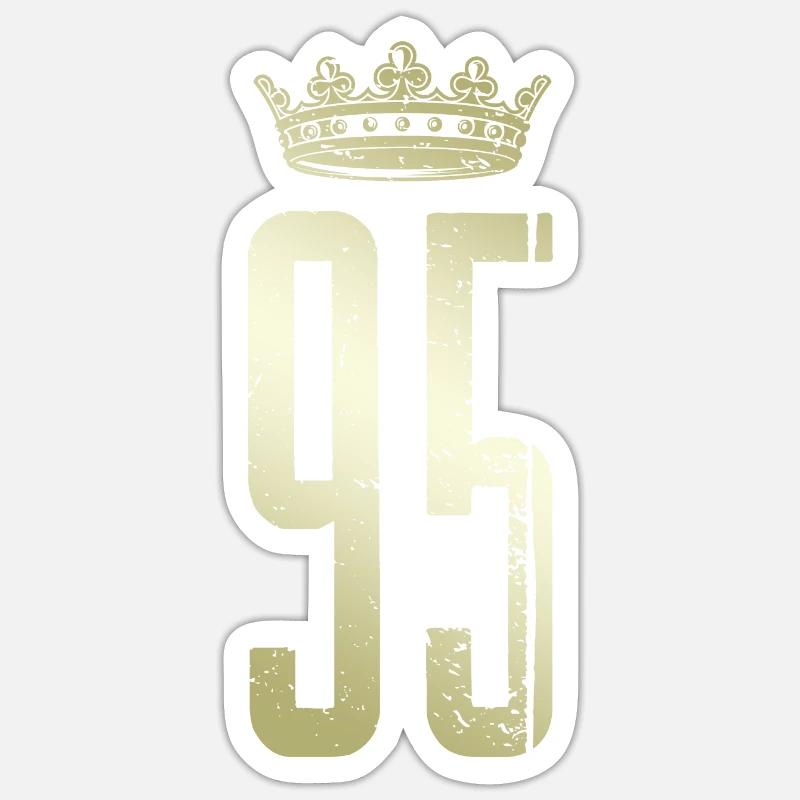 95 Nummer Krone - Sticker Größe S (10 x 10 cm) - Mattweiß