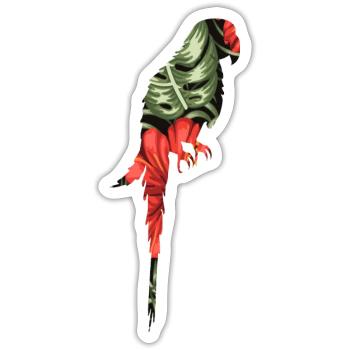 Flowers Bird Exotic Animal Gift Macaw Parrot - Sticker size S (10 x 10 cm) - white matte - Front