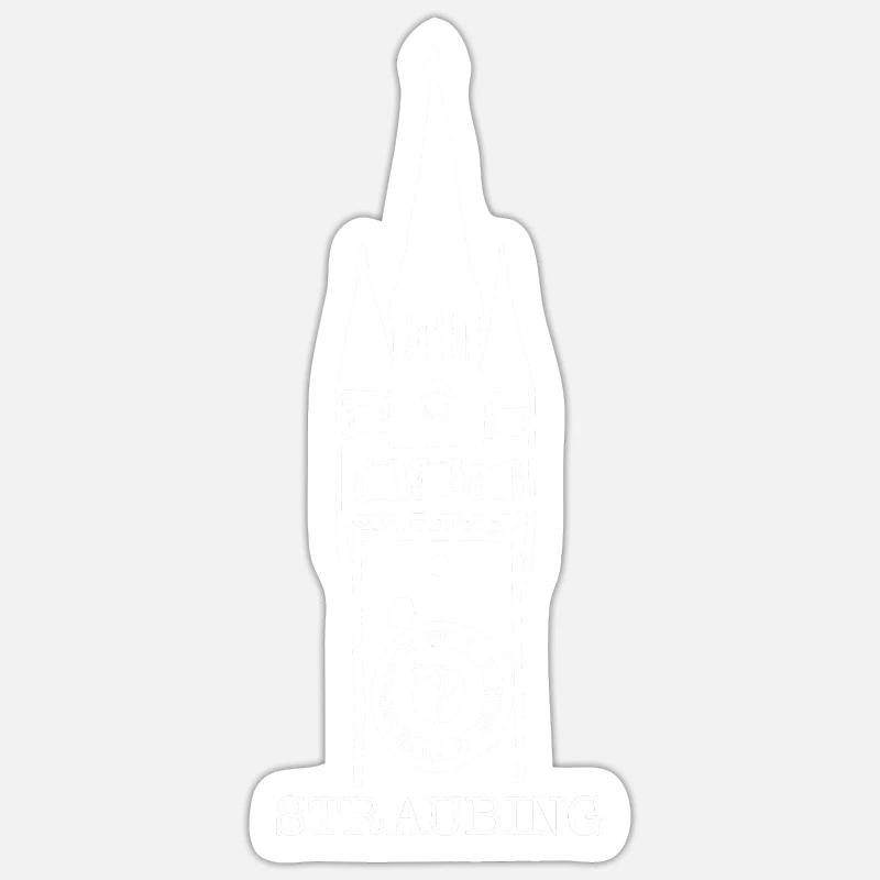 Stadtturm Straubing - Sticker Größe S (10 x 10 cm) - Mattweiß