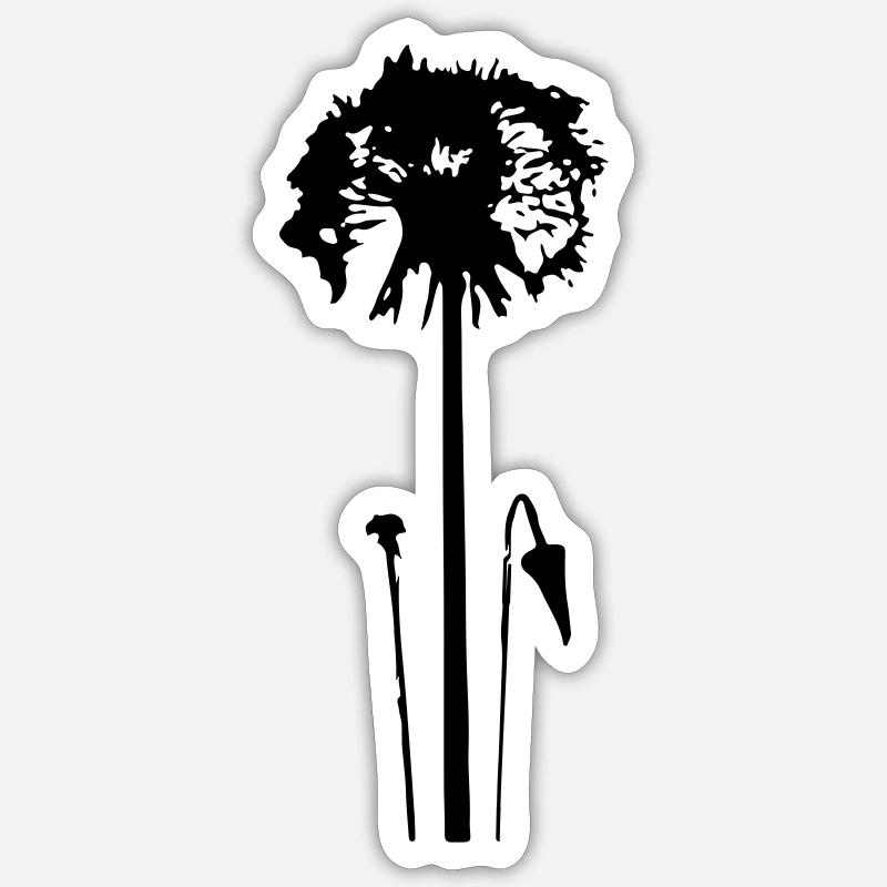 Pissenlit Pissenlit Idée cadeau - Sticker taille S (10 x 10 cm) - blanc mat