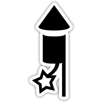 Rocket New Year’s Eve Feux d’artifice Icône Symbole Signe - Sticker taille S (10 x 10 cm) - blanc mat - Devant