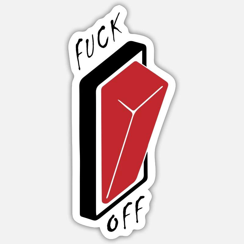 Red Button Fuck Off Button Bomb Explodes Danger Sticker size S (10 x 10 cm)