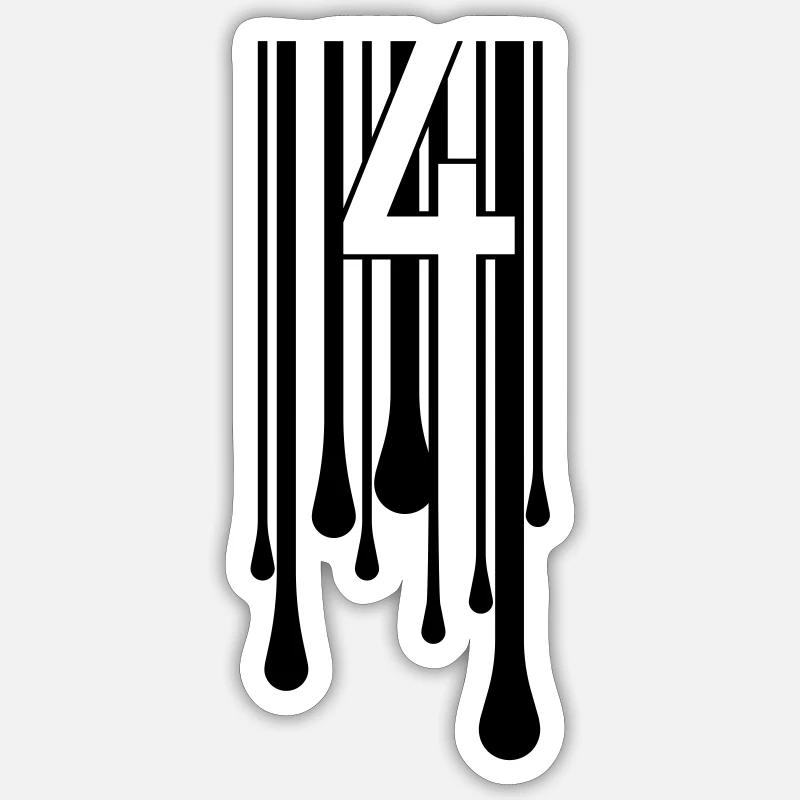 4CODE. Melting black - Sticker Größe S (10 x 10 cm) - Mattweiß