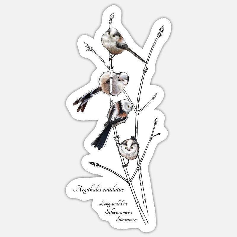 Longue queue - Sticker taille S (10 x 10 cm) - blanc mat