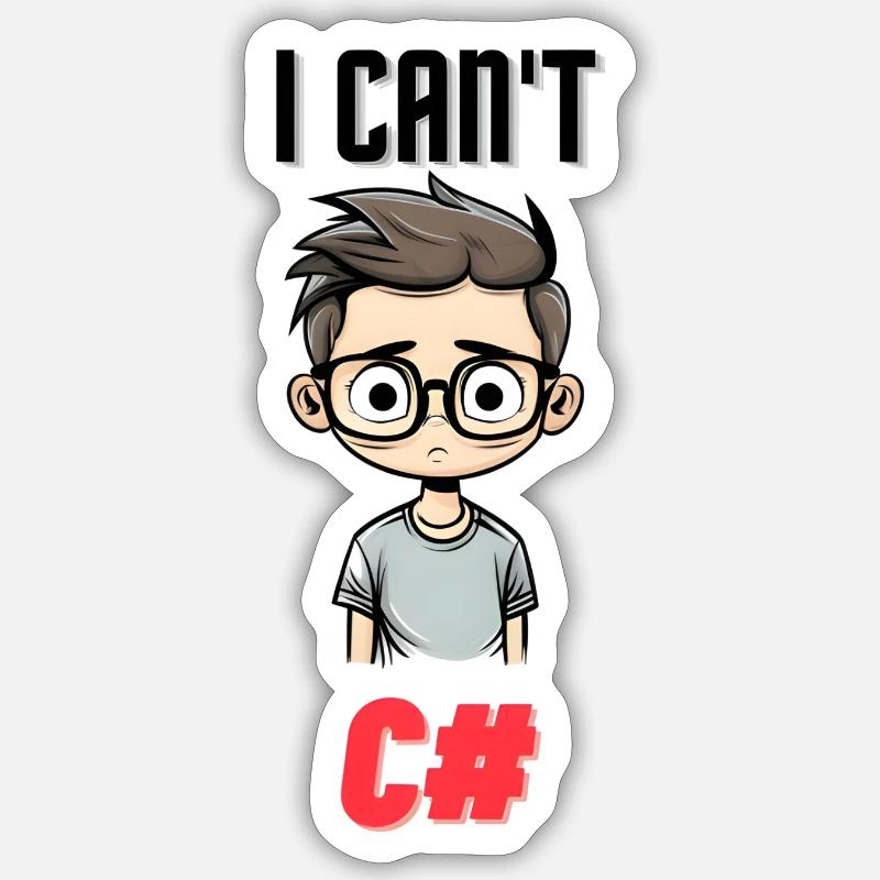 I can't C# Sticker Größe S (10 x 10 cm)