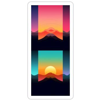 Gebirgslandschaft Geometrische Kunst - Sticker Größe S (10 x 10 cm) - Mattweiß - Vorne