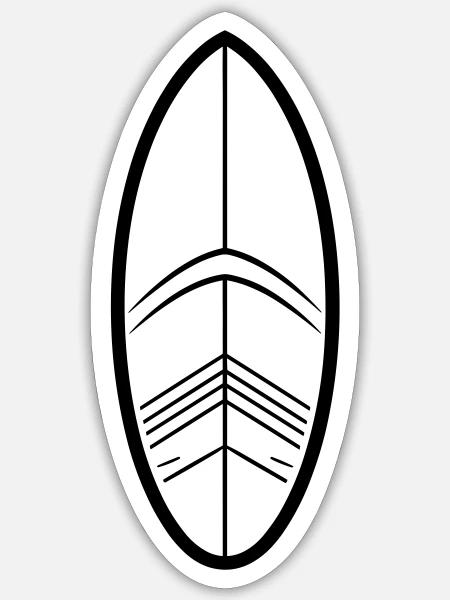 Surfen - Sticker Größe S (10 x 10 cm) - Mattweiß