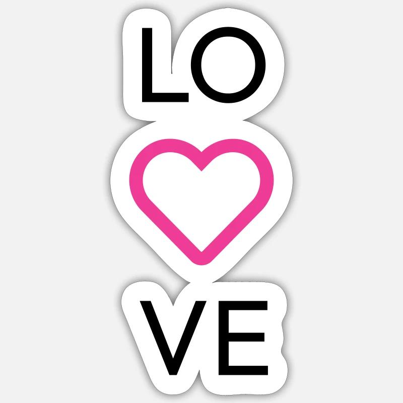 Amour Vertical - Sticker taille S (10 x 10 cm) - blanc mat