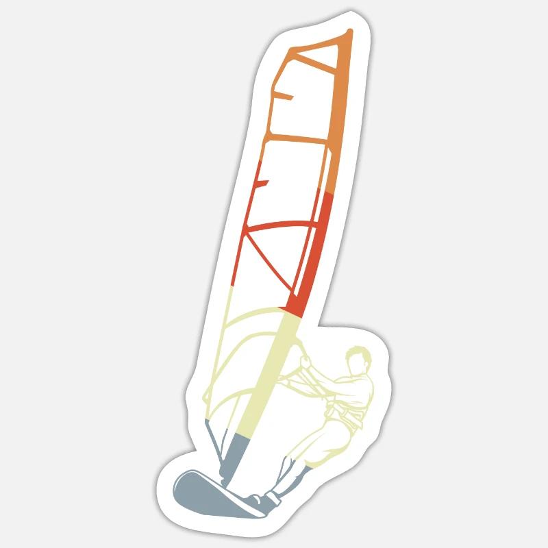Funny windsurfer boy Sticker size S (10 x 10 cm)
