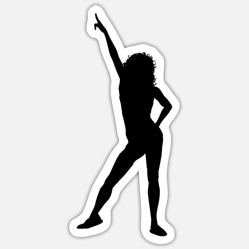 Danse Musique de danse - Sticker taille S (10 x 10 cm) - blanc mat