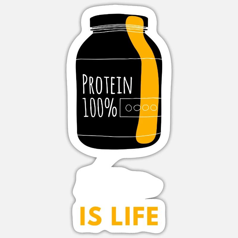 Protein is life 1 - Sticker size S (10 x 10 cm) - white matte