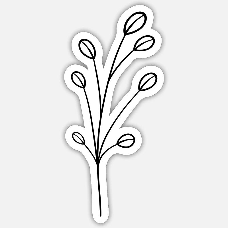 simple Wildblume - Sticker Größe S (10 x 10 cm) - Mattweiß