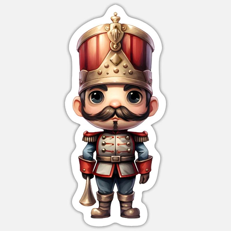 Nussknacker - Sticker Größe S (10 x 10 cm) - Mattweiß