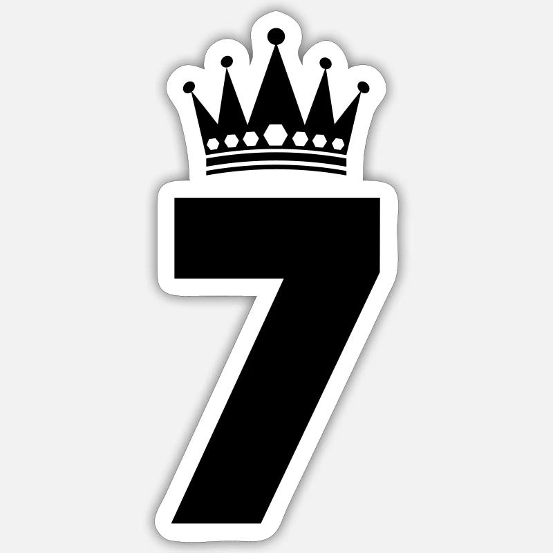 7 krone - Sticker Größe S (10 x 10 cm) - Mattweiß