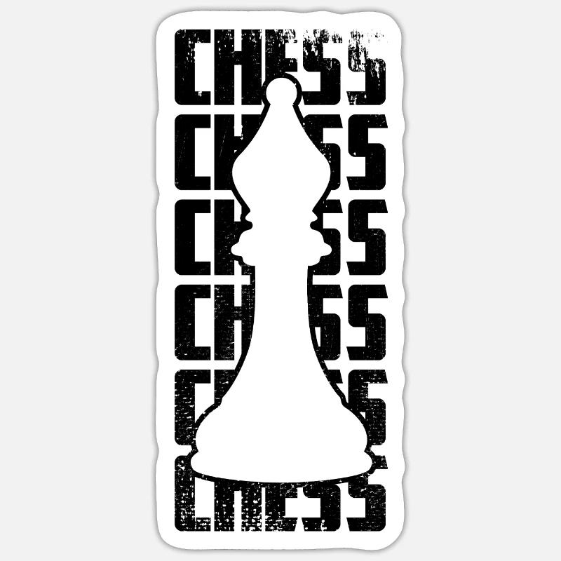 Échecs - Sticker taille S (10 x 10 cm) - blanc mat