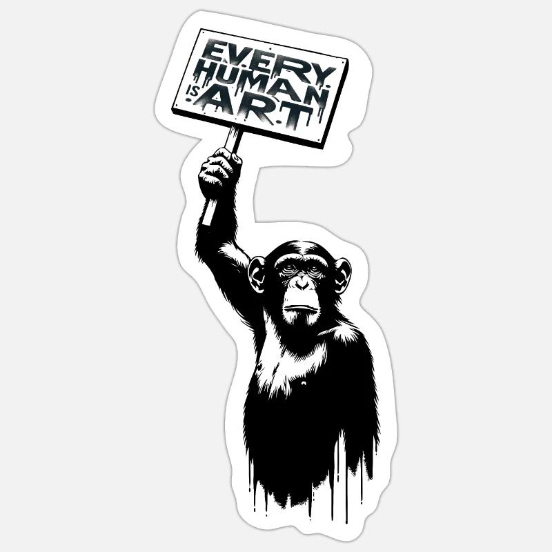 Every Human is Art - Sticker size S (10 x 10 cm) - white matte