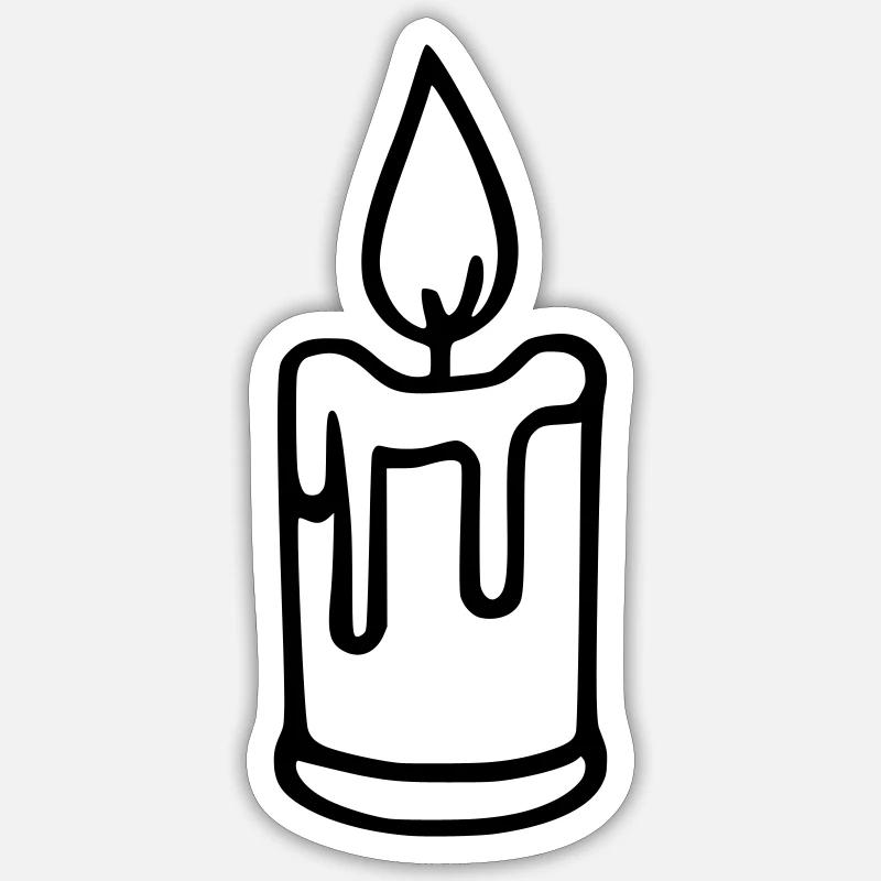 Candle - Sticker size S (10 x 10 cm) - white matte