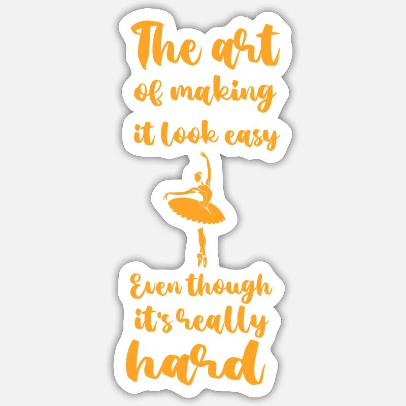 danseuse étoile classique citation - Sticker taille S (10 x 10 cm) - blanc mat