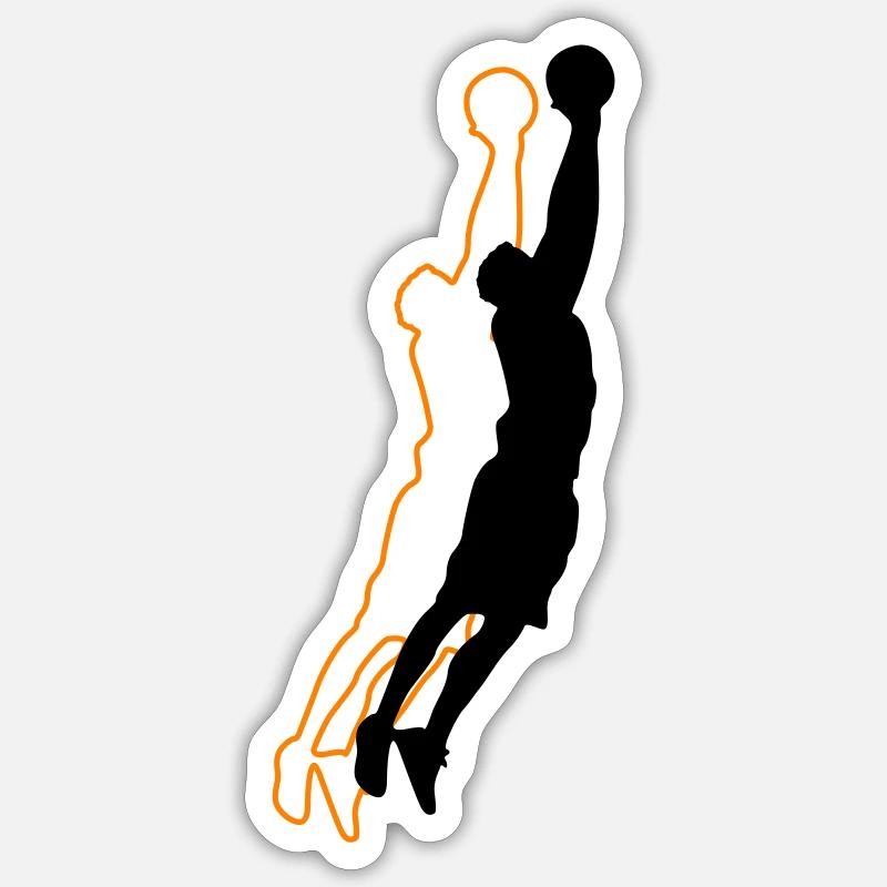 Silhouette de basketteur 2 - Sticker taille S (10 x 10 cm) - blanc mat