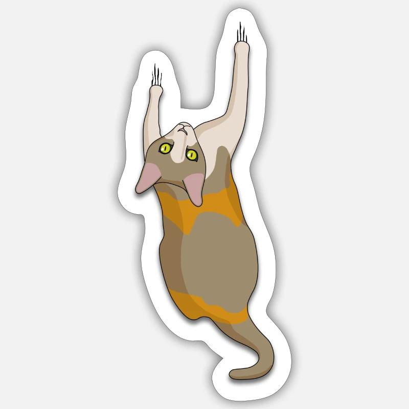 Climbing cat - Sticker size S (10 x 10 cm) - white matte