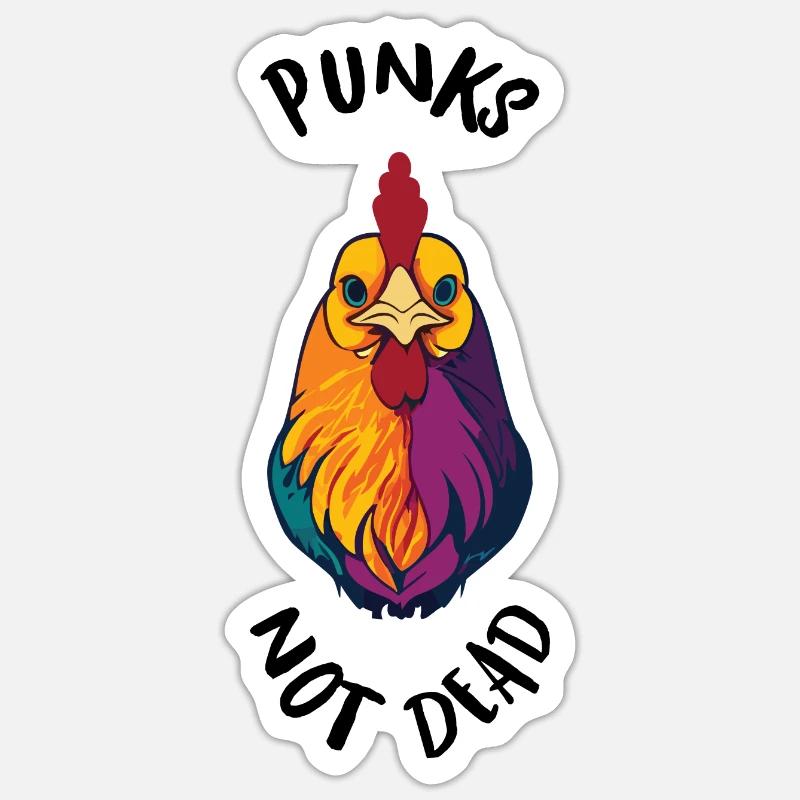Punks not dead - Sticker taille S (10 x 10 cm) - blanc mat