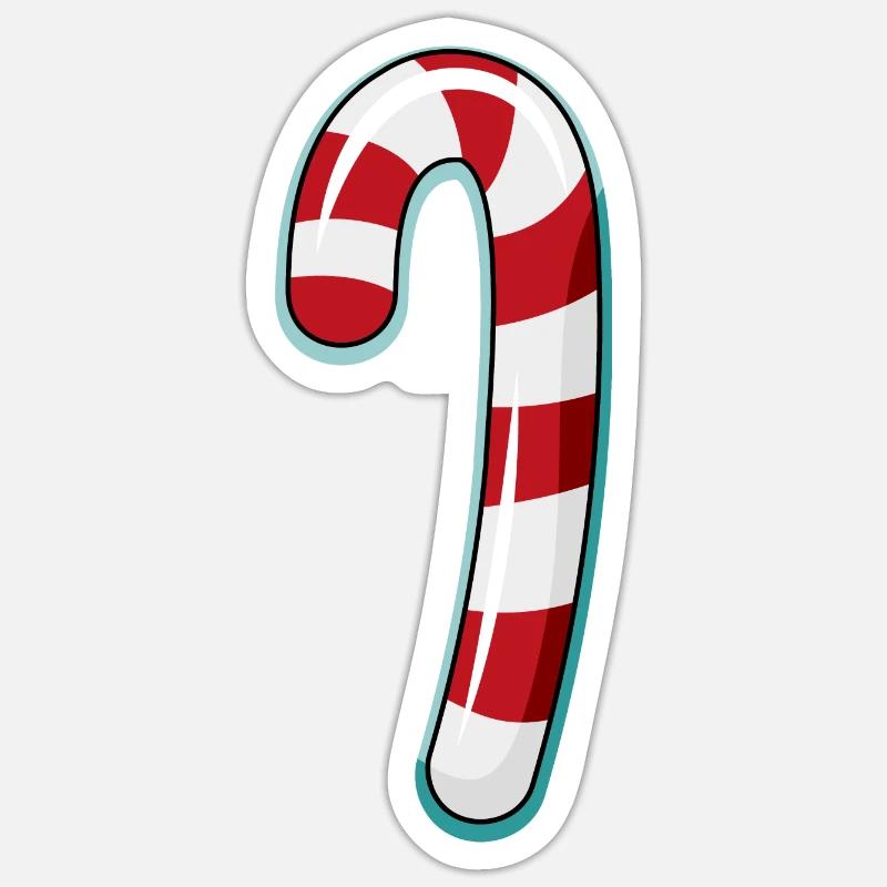 Candy Cane Striped Design - Sticker size S (10 x 10 cm) - white matte