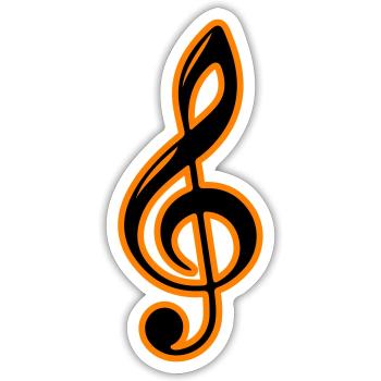 Clé de symbole de notes de musique - Sticker taille S (10 x 10 cm) - blanc mat - Devant
