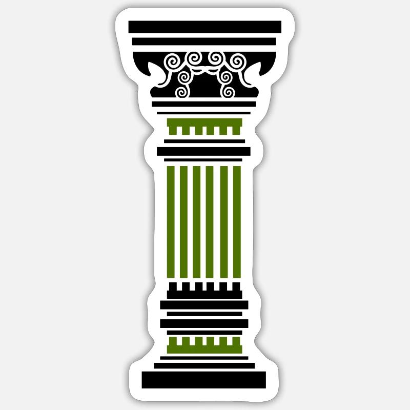 antike säule - Sticker Größe S (10 x 10 cm) - Mattweiß