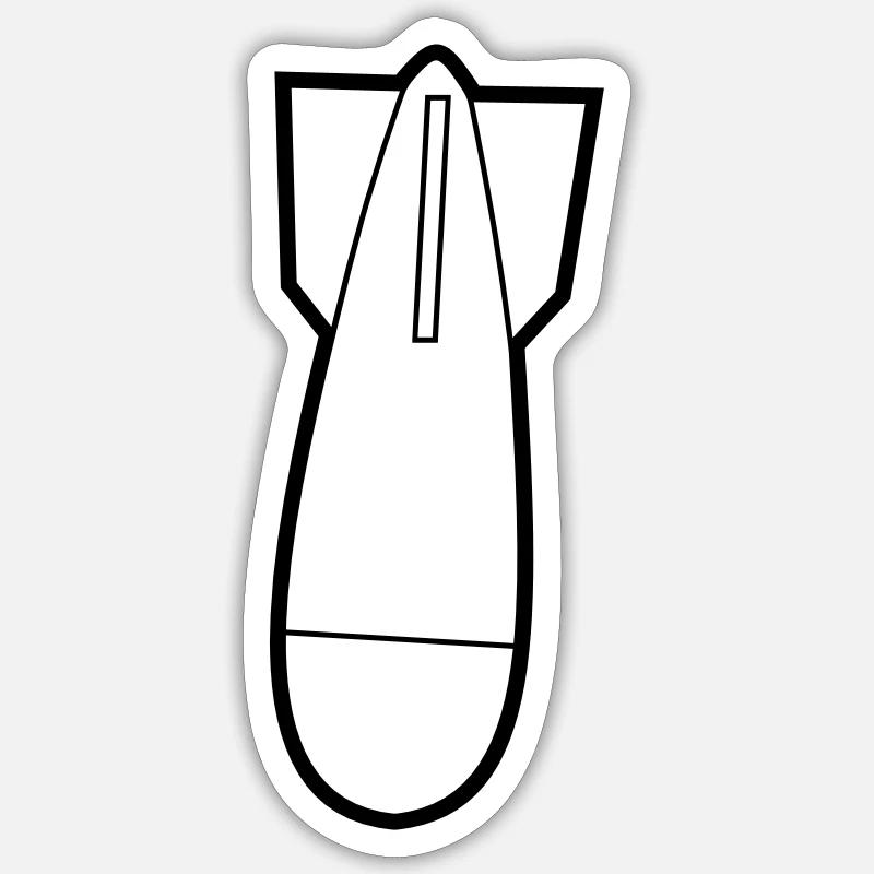 Bombe dicke Bertha Atombombe Sticker Größe S (10 x 10 cm)